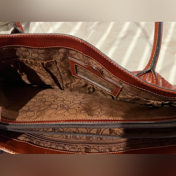 Fossil Brown Leather Tote - Picture 6 of 10